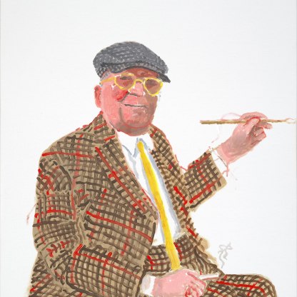 David Hockney self-portrait painting